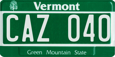 VT license plate CAZ040