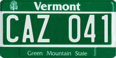 VT license plate CAZ041