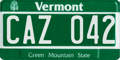 VT license plate CAZ042