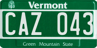 VT license plate CAZ043