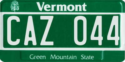 VT license plate CAZ044