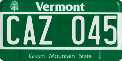 VT license plate CAZ045
