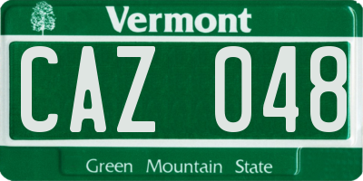 VT license plate CAZ048