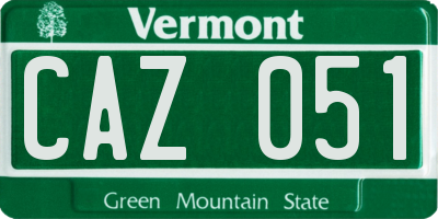 VT license plate CAZ051