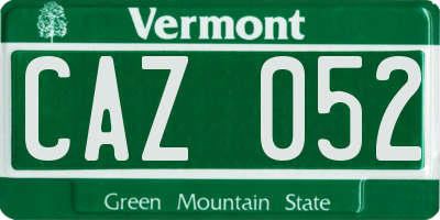 VT license plate CAZ052