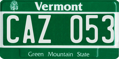 VT license plate CAZ053