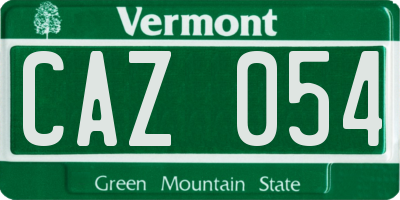 VT license plate CAZ054