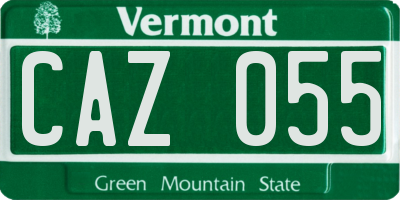 VT license plate CAZ055
