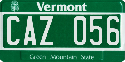 VT license plate CAZ056