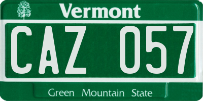VT license plate CAZ057