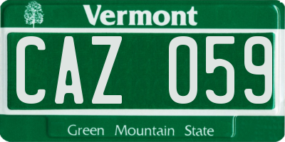 VT license plate CAZ059