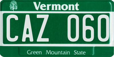 VT license plate CAZ060