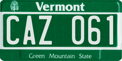 VT license plate CAZ061