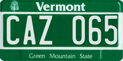 VT license plate CAZ065