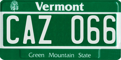 VT license plate CAZ066