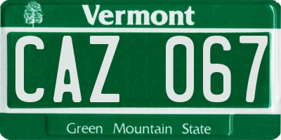 VT license plate CAZ067