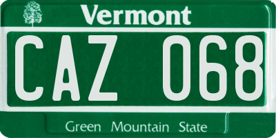 VT license plate CAZ068