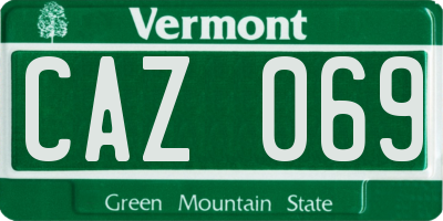 VT license plate CAZ069
