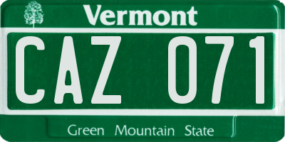 VT license plate CAZ071