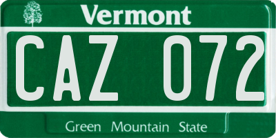 VT license plate CAZ072
