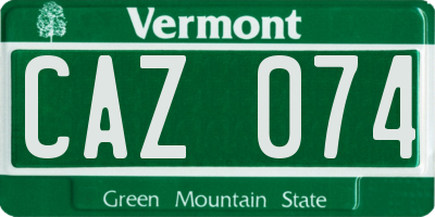 VT license plate CAZ074