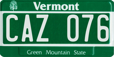 VT license plate CAZ076