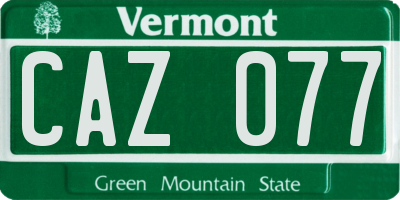VT license plate CAZ077