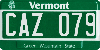VT license plate CAZ079