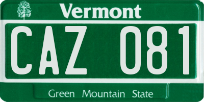 VT license plate CAZ081