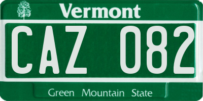 VT license plate CAZ082