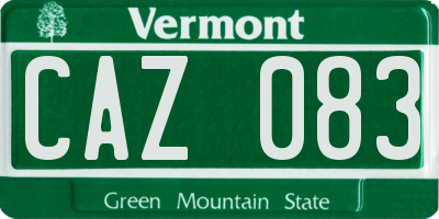VT license plate CAZ083