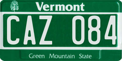 VT license plate CAZ084