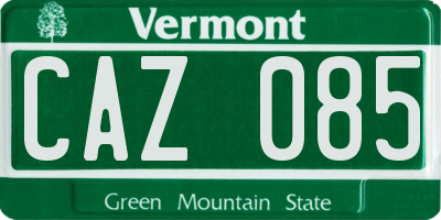 VT license plate CAZ085