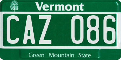 VT license plate CAZ086
