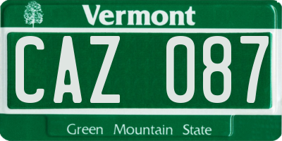 VT license plate CAZ087
