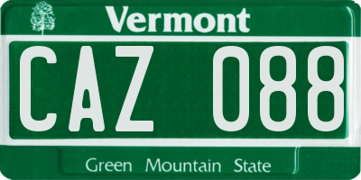 VT license plate CAZ088