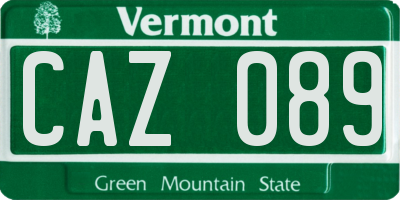 VT license plate CAZ089