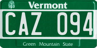 VT license plate CAZ094