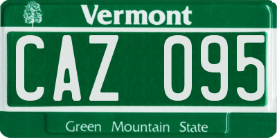 VT license plate CAZ095