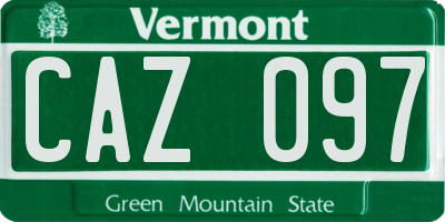 VT license plate CAZ097