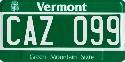 VT license plate CAZ099