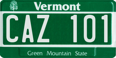 VT license plate CAZ101