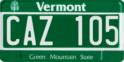 VT license plate CAZ105