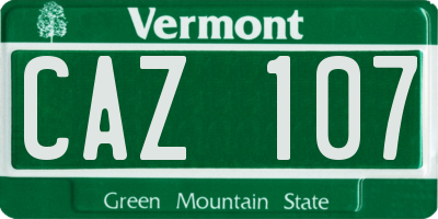 VT license plate CAZ107