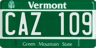 VT license plate CAZ109