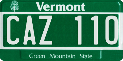VT license plate CAZ110
