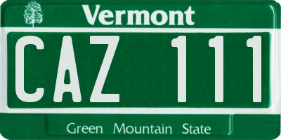 VT license plate CAZ111