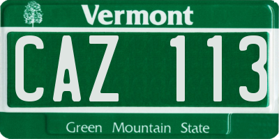 VT license plate CAZ113