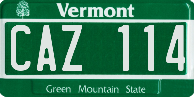 VT license plate CAZ114