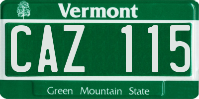 VT license plate CAZ115